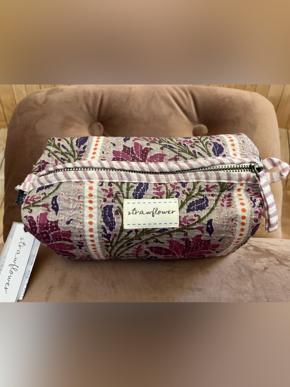 Strawflower Ariella Heritage Quilted Block Cosmetic Pouch - Picture 5 of 15